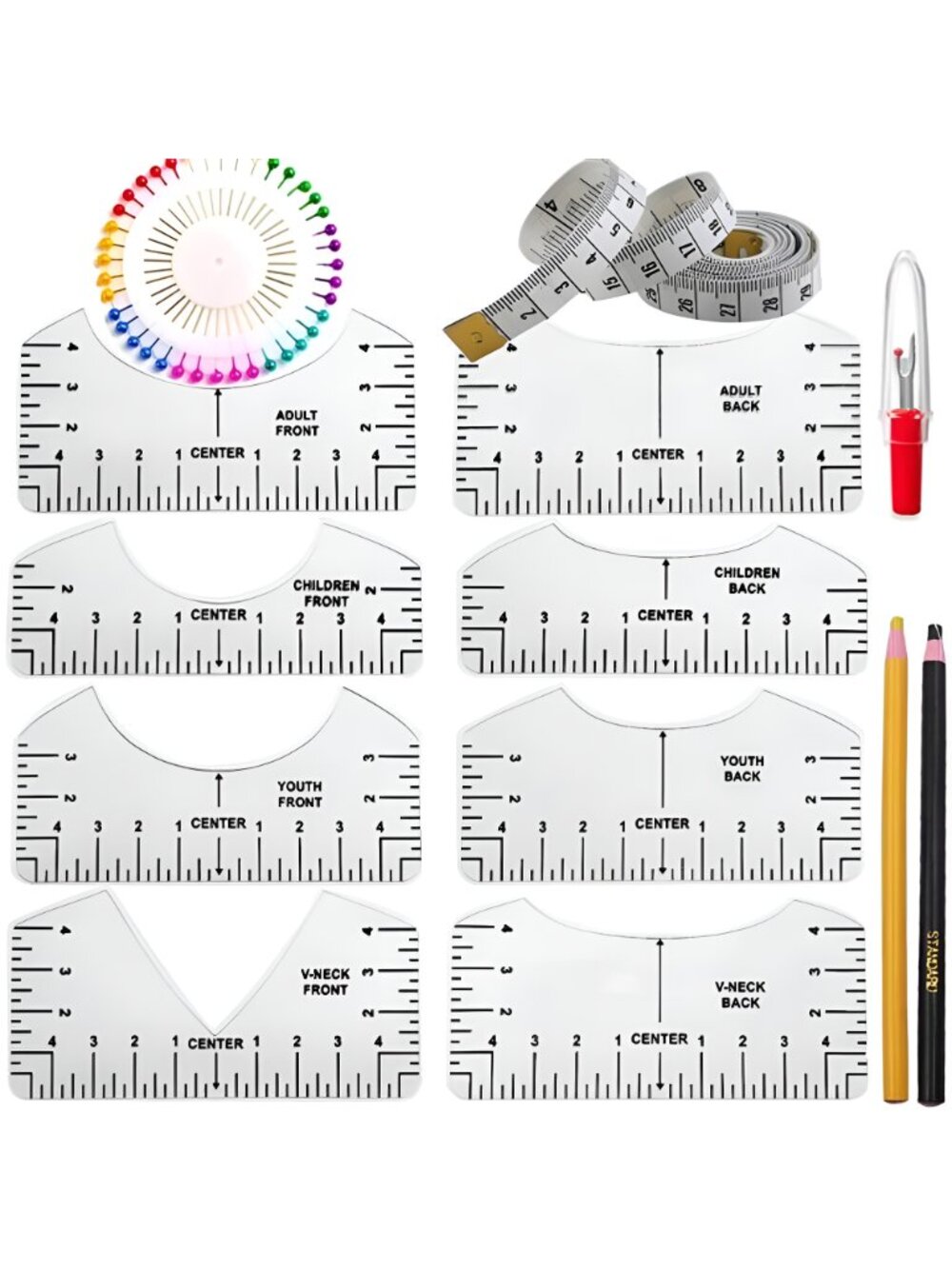 10 Packs Tshirt Ruler Guide Heat Press, Alignment Ruler Guide Tool - Picture 5 of 6